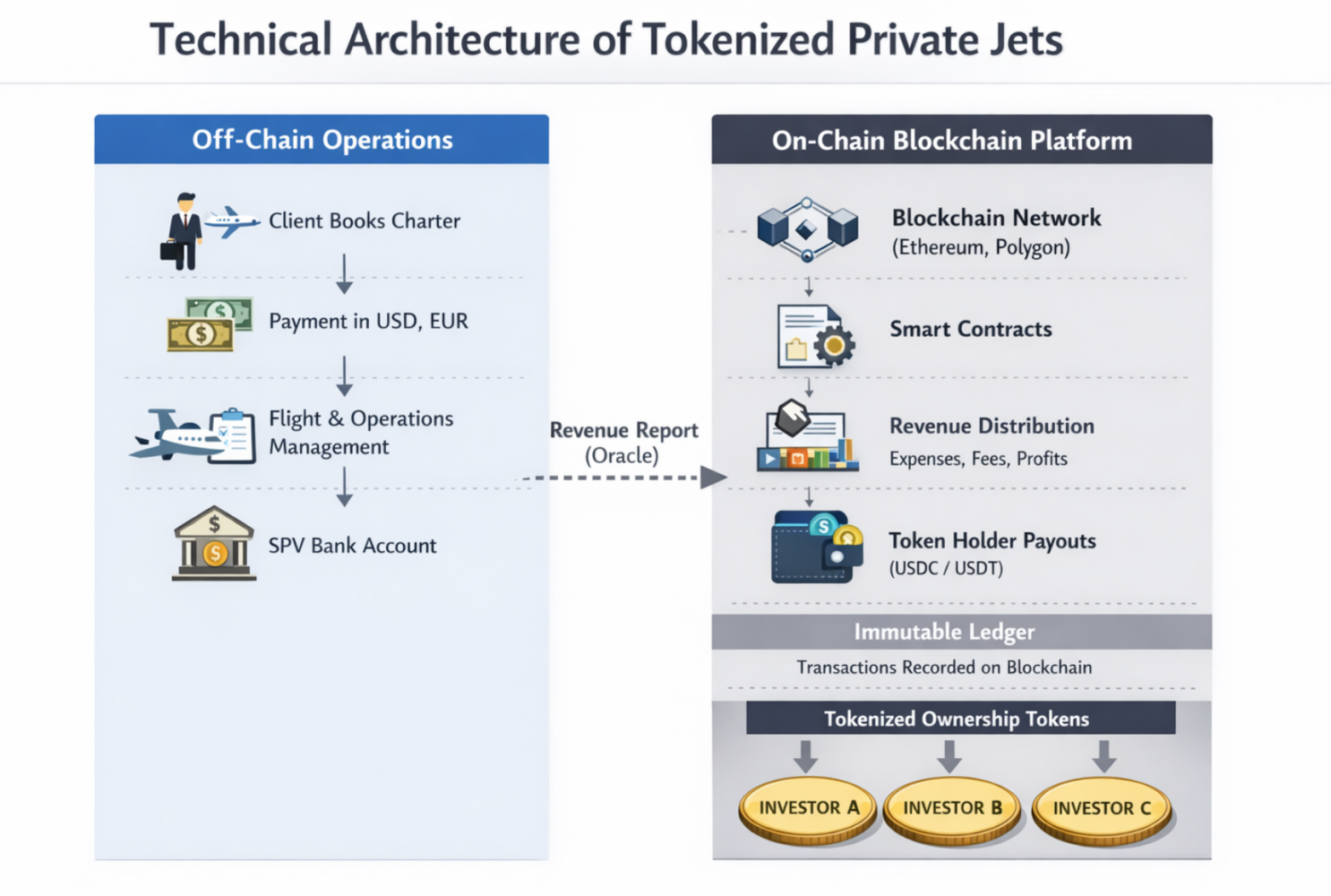 Tokenized Private Jet Technical Architecture Flow